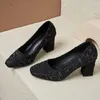 Robe chaussures talons hauts femmes mode d'été 2024 sandales de fête élégantes tendance pompes épaisses peu profondes Zapatillas Mujer