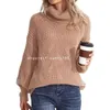 Women's Sweaters 24 New Cord Knitted Sweater European And American Thick Long Sleeve Solid Pullover Turtleneck Sweater