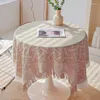 Table Cloth High-end Round Cotton And Linen White Lace Tablecloth Rectangular Coffee