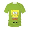 Heren T-shirts Heren T-shirts Grappig Geel Bob T-shirt Spons Familie Afdrukken 3D Sportkleding Cartoon Uni Hoodie Cutmens Drop Delivery Ap Dha6K