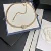 Estilo plateado collar de latón cadena moda mujer diseñador marca carta joyería regalos de amor