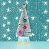 Ny populära konstgjorda mini Frosted Sisal Christmas Tree Diy Winter Decoration Home Party Crafts 96 per låda