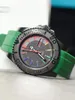 Relojes de pulsera SEIKOMOD Reloj mecánico Personalizar Dial de color Mano verde 44 mm Bisel de cerámica unidireccional Relojes de buceo para hombres