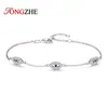 TONGZHE chanceux 925 bracelet à breloques en argent Sterling pour les femmes coupe brillante CZ bracelets réglables bijoux cadeau 240116