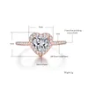 Cluster Rings 925 Sterling Silver Heart Ring For Women Square Round Promise Her Engagement Wedding Jewelry Gift