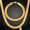 Catene 3/4 / 7mm larga collana vintage in osso di serpente per donna uomo girocolli a catena piatta a spina di pesce oro riempito gioielli Miami consegna di goccia Dhanq