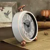 Desk Table Clocks Personality retro European pastoral creative student clock table American bedroom study decoration small alarm clock LB92604 YQ240118