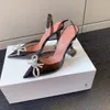 2024 Amina Muaddi Begum PVC Muller Schuhe Kristalldekoration Pumps Schuhe Spule Heels Sandalen Damen Luxus Designer Kleid Schuh Abend Slingback Mit Originalverpackung