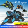 F22 mousse RC avion avec caméra 4K 360 ° cascadeur télécommande avion de chasse hélicoptère avion jouets pour garçons enfants 240117