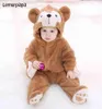 Baby Jongen Meisje Kleding Romper Onesie Pasgeboren Cartoon Beer Kostuum Grappige Rompertjes Flanel Warme Winter Babykleding 2109113716159