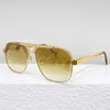 Luxury Men Aviator Solglasögon Varumärkesdesigner Kvinnor Metall Solglasögon med metallram Brun anti UV -linser Metallben Fashionabla damer Business Glasses