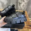 Chaussures de créateurs Greca Portico Baskets Plate-forme Sneaker Sangle réglable Hommes Femmes Chaussures en cuir décontractées Chaussures de mode Taille 35-45