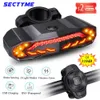 Luces Sectyme Bicicleta Luz trasera de motocicleta Alarma Luz de freno Inalámbrica Impermeable Control remoto Luz trasera de bicicleta con señales de giro Bocina