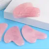 Natural Crystal Rose Quartz Gua Sha Facial Lifting Massage Tool Heart Shaped Guasha Board Anti Aging Beauty Skin Care Products