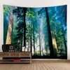 Tapestries Beautiful Natural Landscape Large Tapestry Forest Waterfall Bohemian Wall Art Decoration Blanket Home Background Cloth Bedspread