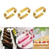 Baking Moulds 6Pcs Oval Tartlet Molds French Dessert Mousse Fruit Pie Tart Ring Quiche Cake Mold Au Citron Tatin Cheese Pan Gold