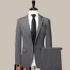 Abiti da uomo di alta qualità (pantaloni da completo) Versione coreana Quattro stagioni Casual Slim Fashion Business Gentleman Suit Due pezzi