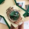 avec boîte papiers montre de haute qualité 41mm 18k or rose vert mouvement automatique hommes GD bracelet montres pour hommes 69