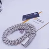 Neue Europa und Amerika grenzüberschreitende heiße Verkauf 20mm voll eingelegte Moissanit S925 Silber kubanische Kette Hip-Hop-Halskette
