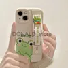 Cell Phone Cases Cute Cartoon Frog Silicone Wrist Straps Holder Case For iPhone 15 Pro 14 Plus 13 12 11 Pro max X XR XS Max 6 6S 7 8 Plus Cover J240118