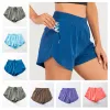 Lu-001 Pantaloncini da yoga Completi da yoga da donna Pantaloncini a vita alta Pantaloni corti da esercizio Abbigliamento fitness Ragazze che corrono Abbigliamento sportivo elastico per adulti attivo Lul 18