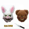 Masque de lapin blanc de styliste pour Halloween, Masque sanglant et effrayant, tueur d'horreur, masques effrayants pour adultes, robe LL