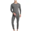 Men's Thermal Underwear Men's Ultra Soft Long Johns Sets With Fleece Lined Self-Heating Set Tops Elastic #45