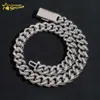 Benutzerdefinierte 18mm große schwere Iced Out kubanische Halskette Sterling Silber 925 Vvs Moissanit Hip Hop Schmuck kubanische Gliederkette