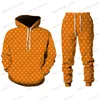 Tute da uomo Fashion Design Felpe con stampa 3D Set per uomo Autunno Inverno Tute Completo da 2 pezzi Felpa casual Vintage Street Man Outfits T240118