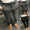 Stylowe męskie spodnie Slim Button Gładkie spodnie biznesowe 240117