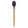 Pincéis de maquiagem H172s Professional Handmade Soft Saikoho Goat Hair Flat Round Blush Brush Ebony Handle Make Up