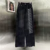 Jeans da donna firmati con lettera ricamata sul lato, pantaloni in denim, pantaloni stile hip-hop
