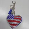 Keychains 2st Creative American National Flag Design Key Chain Fashion Bag Hanging Pendant Delicate for Man Woman