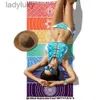 Yogamatten Regenboog Strepen Sjaal Bohemen Muuropknoping India Mandala Deken 7 Chakra Gekleurd Tapijt Zomer Boho Strandlaken Yoga MatL240118