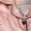 4 sztuki Zestaw do snu Zestaw piżamy dla kobiet sztuczna jedwabna plama na odzież nocna Moda Wygodna seksowna proce szorty wydrukowane ubrania domowe 240118
