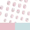 Kunstnagels 24 stks 3D Ster Strass Nep Patch Glanzend Roze Koreaanse Volledig Afgewerkt Meisje Vrouwen Draagbare Kunstnagel