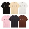 Algodão Cel Pure Classic Chest Letter impresso de camiseta masculina e feminina versátil solto de mangas curtas de mangas curtas