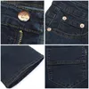 Male Bell Bottom Denim Trousers Slim Black Boot Cut Jeans Men's Clothing Casual Business Flares Pants 240117