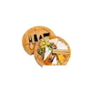 Бамбуковые кухонные принадлежности для вечеринки, набор сырных досок и ножей, круглые доски для мясных закусок, поворотное мясное блюдо, праздничный подарок на новоселье, кто Dhtgn
