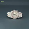 Diamant rostfritt stål All kronograf som arbetar 42 mm Moissanite VVS helt byst Luxurious Rose Gold Men Watch