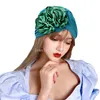 Nouveau deux grandes fleurs foulard et chapeau multicolore foulard de tête pour femme tête Turban mode couleur unie Dacron casquette indienne Cancer chimio chapeau