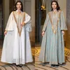 Robe de soirée musulmane arabe modeste robes de Dubaï luxe brodé Robe à paillettes Style ethnique du Moyen-Orient vêtements pour femmes manches longues Abaya