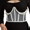 Ceintures Dainty Girls Corset avec Dangle Pearl Chain Femme Lace Lift Up Mascarade Party Taille Seal Top Minceur Wrap