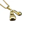 Hip Hop Pair Boxing Glove Pendants Necklaces for Men 14k Yellow Gold Necklace Male Hiphop Jewelry paty gifts