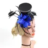 Berets Wedding Bridal Mini Top Hat 20s Fashinator z klipsami nakrycia głowy