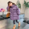 Girls 'Girl Girl Coat Baby Children's 2024 New Western Style Little Mid Middle الشتاء أسفل القطن