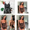 Basic & Casual Dresses Y Perspective Black Lace Dresses Women Summer Backless Spaghetti Strap Dress Night Club Party Wear With Thong Dhwca