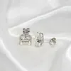 Studörhängen Classic 925 Sterling Silver High Carbon Gemstone Diamonds Ear Studs Wedding Bride Fine Jewets Gifts Partihandel