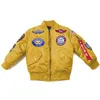 Tide brand children's clothing boys and girls autumn and winter cotton clip-on big child thickened air force pilot jacket cotton jacket jacket