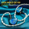 Kopfhörer Geek Wold GK100 2BA+3DD+4PZT Hybrid-Treiber Inear-Monitor-Kopfhörer IEM 8 mm Balanced Armature Dynamic HiFi-Kopfhörer 2Pin GK200